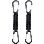 2 Pack Paracord Keychain Keyring Carabiner Clips, Parachute Cord Lanyard Hanger Chain Hooks for Keys, Small Tools