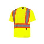 Pioneer Hi Vis Safety Shirt - Lightweight Moisture-Wicking Work T-Shirt with Reflective Tape - Class 2 - Yellow/Green