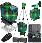 KKnoon Laser Level, 16 Lines Laser Level 3° Self-Leveling Function with 1.5m Height Adjustable Tripod and Rechargeable Battery 2 * 1200mAh