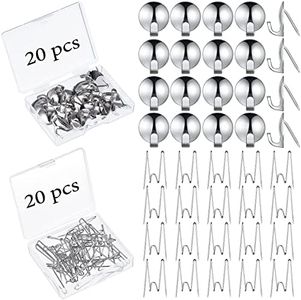 Ripeng 40 Pcs Cubicle Hooks for Fabric Wall, Cubicle Picture Hangers Clips, Fabric Panel Wall Push Pin Hooks for 20 Lbs Office Kitchen Home Hanging Key Accessories