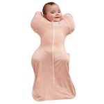 Love To Dream Swaddle Up Transition Bag, Twin Zipper, Arms-Free Baby Sleep Sack with Zip-Off Wings, Lightweight, Hip Healthy, Moderate Ideal Temperatures 24°C & 27°C, Heart Blush, Medium (3-6 Months)