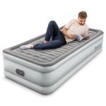 Bestway King Queen Double Single Size Air Bed | Airbed with Built-in Electric Pump, Fast Inflation, Wave Beam Support Mattress with Storage Bag, Grey