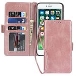 ELTEKER Phone Case for iPhone 6 Plus/6S Plus Wallet Case,[RFID Blocking] Premium Leather Credit Card Holder Magnetic Flip Kickstand Wallet Case for iPhone 6 Plus/6S Plus -Pink