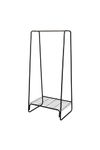 Iris Ohyama Clothes MDF Wood garement Accessories Support, Garment Rack PI-B5 M, Brown/Black, 64 x 49.5 x 150 cm, Metal Shelf Slim