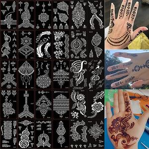 Henna Tattoo Stencil/Glitter Temporary Tattoo Temples Set of 30 Sheets,Indian Henna Tattoo Sticker Kit For Body Art Painting