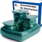 Miaustore Standard Ceramic Cat Water Fountain - Motion Sensor Activated, 120oz/3.4l, Doesn’t Need Filters, Very Quiet, Dishwasher Safe Pet Drinking Fountain - Seawave