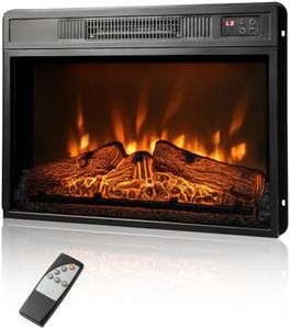 ORALNER Electric Fireplace Insert 23 Inch, Recessed Fireplace Heater w/ 3 LED Flame Effects, Remote Control & 6H Timer, Overheat Protection, Indoor Fireplace Insert for TV Stand, 1400W, Black