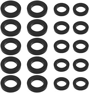 EMSea 80Pcs 19mm 24mm Shower Filter Rubber Washers Replacement Washer Ring Shower Head Washers Accessories for Faucet Angle Valve Hose Top Spray Shower Black