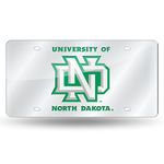 Rico Industries NCAA North Dakota Laser Cut Auto Tag, Silver