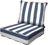 Honeycomb Outdoor Deep Seat, 24" W x 23" D, Cabana Stripe Blue & White Outdoor Chair Cushion