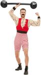 Smiffys 50807XL Deluxe Strongman Costume, Men, Red & White, XL - Size 46"-48"