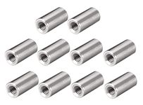 TERF® M6 (6mm) X 30mm Long Round Coupling Nut Female Threaded Bar Rod Studding Connector Round Deep Nut For Home Office Workshop Industrial Constructor and Multi Purpose Use - Pack of 10