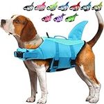 EMUST Dog Life Jacket, Ripstop Dog Lifesaver Vests with Rescue Handle for Small Medium and Large Dogs, Pet Safety Swimsuit Preserver for Swimming Pool Beach Boating (XS,Pool Blue)