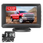 AHD 1080P Reversing Camera: Easy Install Plug-play No-Delay Super Night Vision with 6 LED Rear View Camera, IP69K Waterproof Reverse Cameras Kit for Car Vans Truck Pickup SUV