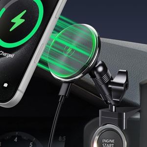 Kaishengyuan Wireless Charger Magnetic Phone Mount Compatible with 2024-2026 Toyota Tacoma & 2025-2026 4 Runner, 360° Rotation Metal Phone Holder Cradles Bracket Stand for All Smartphones