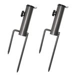 Heavy Duty Patio Umbrella Steel Anchor Beach Umbrella Metal Holder Stands Safe Stand Fishing Pole Beach Anchor(2 Pcs Umbrella Steel Anchor)