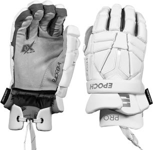 EPOCH Lacrosse - Elite Integra Pro Lacrosse Gloves with Dual-Density Foam and Adjustable Wrist, 10", Small, White