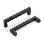 HOME EDIT Matte Black 10 Pack Square Bar Drawer Handles 5 Inch Drawer Pulls Stainless Steel Cupboard Door Handles for Bathroom Cabinet Hardware Kitchen Cabinet Handles