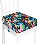 Toddler Booster Seat for Dining Table, Washable Thick Strong Support Portable Booster Chair for Toddlers Eating, Easy Cleaning Booster Seat Cushion Detachable with Fix Straps (Multicolour)