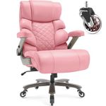 700lbs Big and Tall Office Chair-Large High Back Desk Chair with Adjustable Lumbar Support 3D Flip Arms Plus Size Wheels, Executive Computer Chair, Heavy Duty Metal Base, Thick Padded Wide Seat