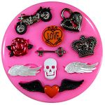 Biker Retro Hells Angel Silicone Mould Mold for Cake Decorating Cake Cupcake Toppers Icing Sugarcraft Tool by Fairie Blessings