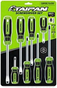 TAIPAN 8-Piece Screwdriver Set with Slotted & Phillips Heads - Perfect for Home Repairs & DIY Projects