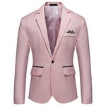 ETHKIA Mens Casual Blazer Slim Fit Long Sleeve Suit Jacket Easy Care Blazer Suit Timeless Elegance Standard-Fit Work Blazers and Sport Coats