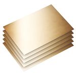 Brass Sheet, Brass Shim Stock Assortment, 4" Length x 4" Width, 0.001", 0.002", 0.003", 0.005" and 0.01" Thickness, Metal Sheets Plates 5 Pieces