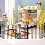 Baybee Auto Close Safety Baby Gate Auto Close Safety Baby Gate, Extra Tall and Wide Child Gate, Easy Walk Thru Durability Dog Gate for The House, Stairs, Doorways