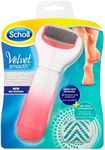 Scholl Velvet Smooth Electric Foot File - Pedicure Foot File System for Hard Skin and Callus Removal - Batteries Included