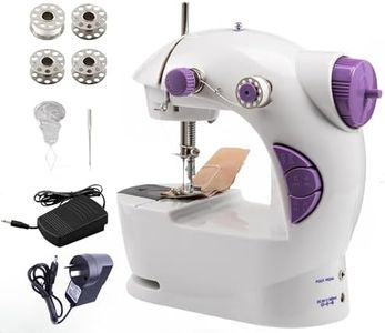 FANGXIN Mini Sewing Machine,Portable Sewing Machine for Beginners Adult Kids, 2-Thread 2-Speed 2-Switches Electric Crafting Mending Machine Travel Automatic Sewing Machine