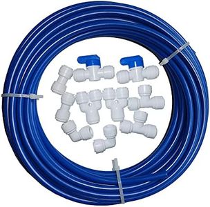 (blue tubing 10 meters) - YZM 10 pcs 0.6cm Quick Connect Push In to Connect Water Purifiers Tube Fittings for RO Water Reverse Osmosis System+10 metres(32 feet) tubing hose pipe . (blue tubing 10 metres)