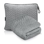 Proglobe Camping Blanket Packable Soft Travel Blanket Pillow, Airplane Fleece, Luxurious Compact Design for Plane, Car, Camping, Flight Essentials & Travel Accessories in Elegant Gray big size