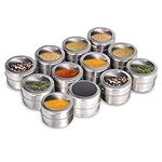 Magnetic Spice Jars 12 Pcs,Stainles