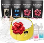 KoluaWax Premium Waxing Kit for Women - Hot Melt Hard Wax Warmer for Hair Removal, Eyebrow, Bikini, Legs, Face, Brazilian Wax - Machine, 4-Pack Beads, Accessories, Sun