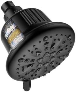 ALTON FLT40510, 5-INCH, 7-Function, 15-Stage Shower Filter For Hard Water | Water Softener for bathroom | Shower Head Hard Water Filter | Black