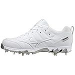 Mizuno Men's Ambition 2 9-Spike Metal Baseball Cleat 10 1/2, White, 9.5