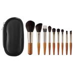 Unaone 9 Piece Makeup Brushes Set, Professional Travel Small Makeup Brushes with PU Makeup Brush Bag, Portable Cosmetics Brushes for Eyeshadow, Powder, Foundation, Blush