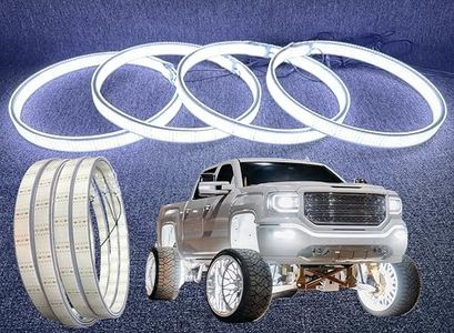 Ydzwavui Lighting - 10-Row LED Wheel Rim Lights Set - 4PCS 17.5" IP68 Pure White High-Intensity Strobe Lights for Cars & Trucks