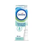 Otrivine Natural with Eucalyptus Nasal Spray Blocked nose relief, Cold and Flu Decongestant, Packaging may vary, 20ml