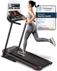 Sportstech F10 Klappbar Laufband für Zuhause - Deutsches Qualitätsunternehmen | App-Funktion + Schmierfunktion + 13 Programme | 2,5 PS Geschwindigkeit bis zu 10 km/h | Steigung 120 kg Max