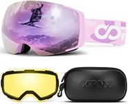 Polarized Ski Goggles Set, COPOZZ M1 Magnetic Snowboard OTG UV400 Skiing Goggles (Purple Lens Purple Frame VLT-16.18%)