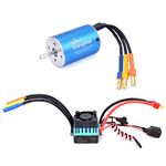 KingVal Replacement 2838 5300KV Sensorless Brushless Motor Shaft 3.175mm with 45A Brushless ESC Combo Compatible with 1/14 1/16 RC Car