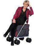 Sholley 'Sit-on' NEW ‘Ruby Royale’ Shopping Trolley with Seat, 8 Wheels, Safety Footbrakes, Height & Angle Adjustable Handle, Light, Easy to Push, Foldable