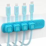 BLACK+DECKER 4 Pack Magnetic Cable Clips w/Metal Plate, Adhesive Wire Holder Keeper Organizer for Home Office Phone Car Wall Desktop Nightstand (Loch Ness)