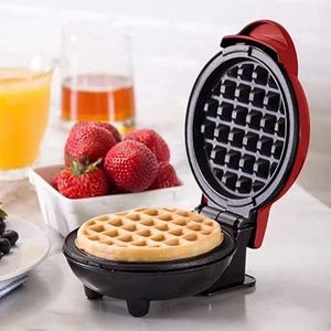 Waffle Iron Mini Waffle Maker | Portable Electric Non-Stick Waffle Iron | Belgian Waffle Maker Makes 4 Inch Waffles | Includes Bamboo Sporks