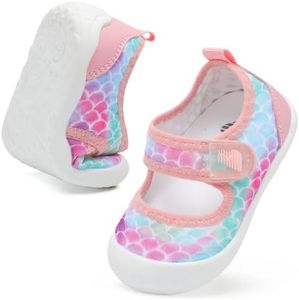 BARERUN Toddler Water Shoes Boy's Girl's Quick Dry Beach Cute Aqua Shoes Non-Slip Lightweight Barefoot Swim Shoe Blue Size 7.5-8