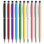 Mixoo Stylus Pen 10 Pack Universal Capacitive 2 in 1 Retractable Ballpoint Pens and Styli Touch Screen Pencil for Tablets/iPad/iPhone/Smartphones/Samsung Galaxy All Touchscreen Devices, Muliple Colors