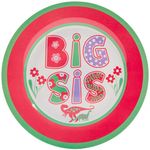 C.R. Gibson BMP-24554 Big Sister Reusable Melamine Dinner Plate, 9.8" D, Pink