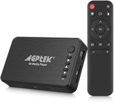 AGPTEK Updated 4K@30hz HDMI TV Media Player with HDMI/AV/VGA Output, Digital MP4 Player for 14TB HDD/ 256G USB Drive/SD Card/H.265 MP4, with Remote Control for MP3 AVI RMVB MPEG etc